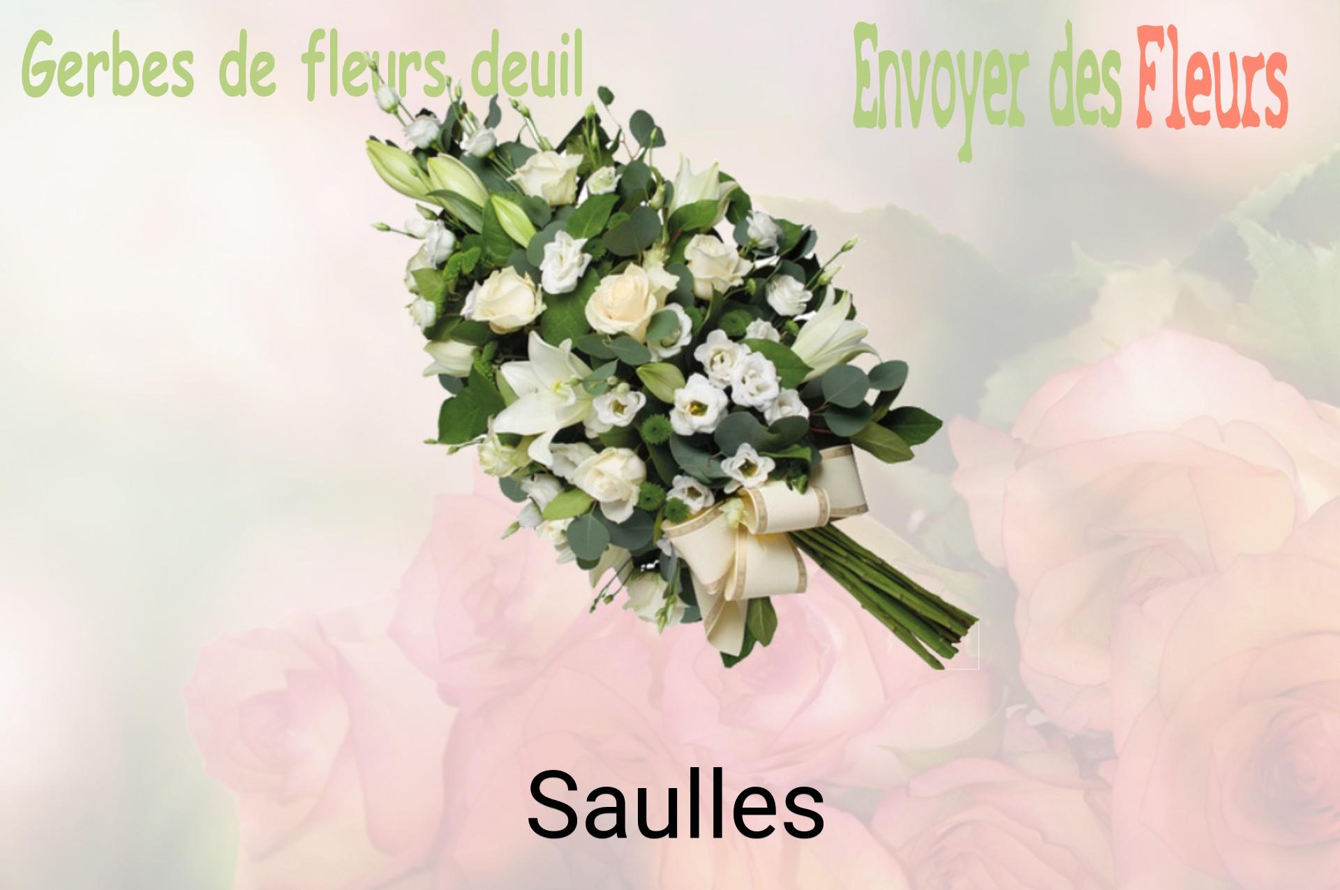 Gerbe de fleurs de deuil livrée à Saulles